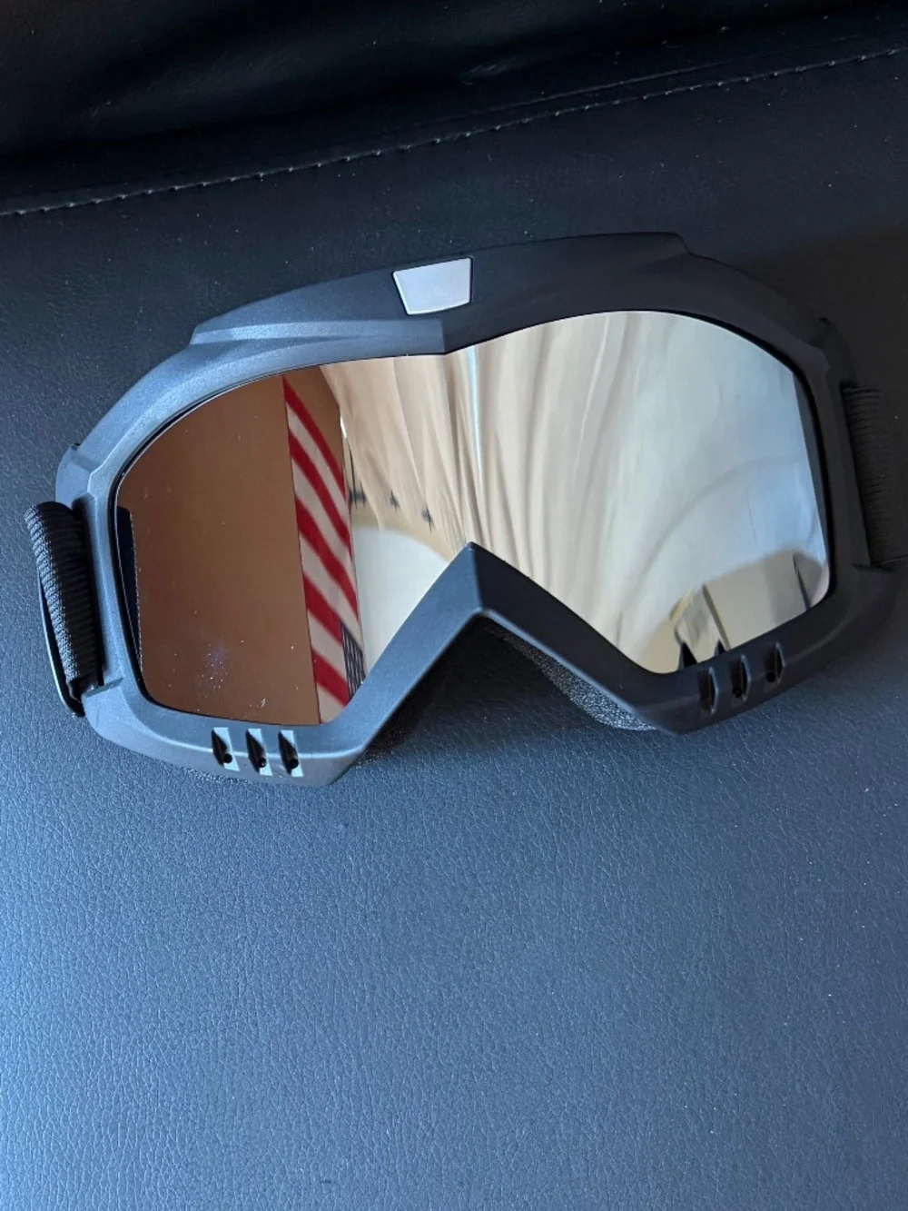 NEW Mirrored Silver Moto / Ski Goggles
